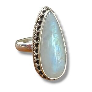 Sterling Silver Moonstone Ring Size 6 1/2